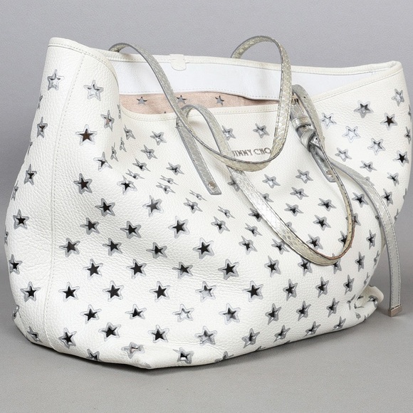 Jimmy Choo Handbags - Jimmy Choo Sasha Tote Bag, Star Punching Python Leather, White